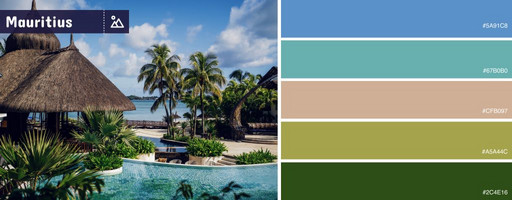 Die Interior-Farben der Landschaften Mauritius