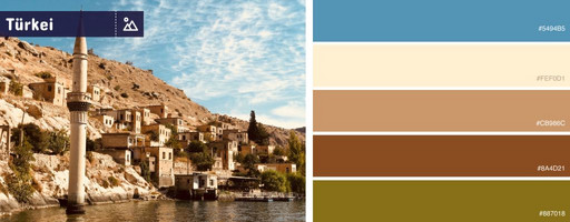 Die Interior-Farben der Landschaften der Türkei