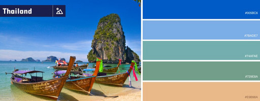 Die Interior-Farben der Landschaften Thailands