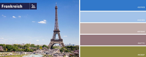 Die Interior-Farben der Landschaften Frankreichs