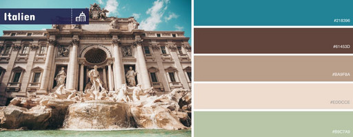 Die Interior-Farben der Städte Italiens