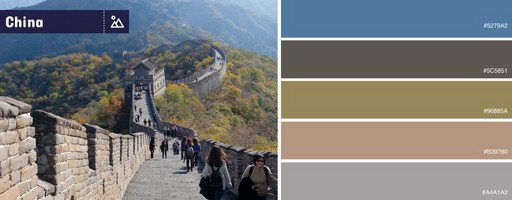 Die Interior-Farben der Landschaften Chinas