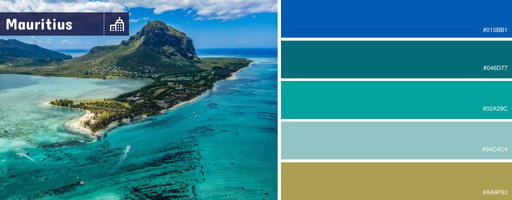 Die Interior-Farben der Städte Mauritius