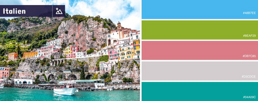 Die Interior-Farben der Landschaften Italiens