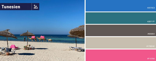 Die Interior-Farben der Landschaften Tunesiens