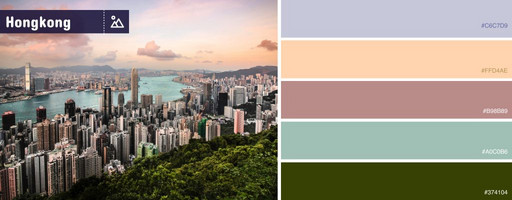Die Interior-Farben der Landschaften Hongkongs