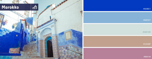 Die Interior-Farben der Städte Marokkos