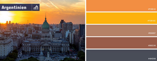 Die Interior-Farben der Städte Argentiniens