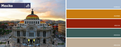 Die Interior-Farben der Städte Mexikos