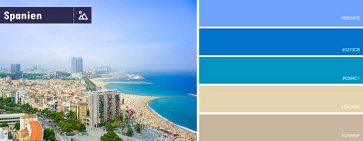 Die Interior-Farben der Landschaften Spaniens