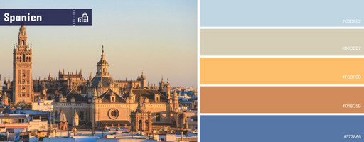 Die Interior-Farben der Städte Spaniens