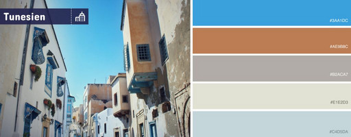 Die Interior-Farben der Städte Tunesiens