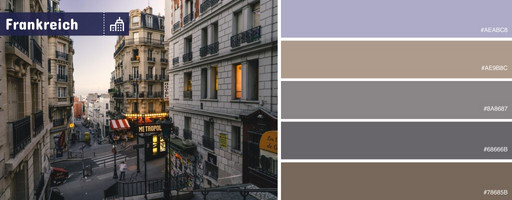 Die Interior-Farben der Städte Frankreichs