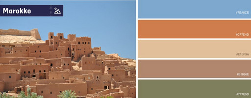 Die Interior-Farben der Landschaften Marokkos