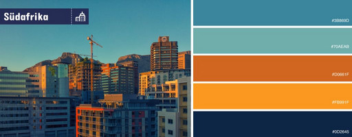 Die Interior-Farben der Städte Südafrikas
