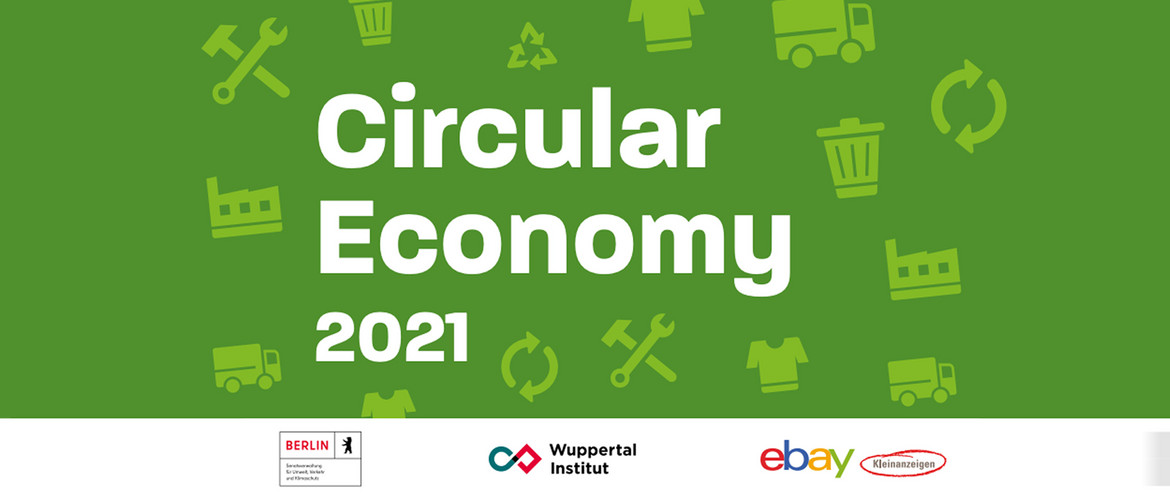 Schrift "Circular Economy 2021" auf grünem Hintergrund